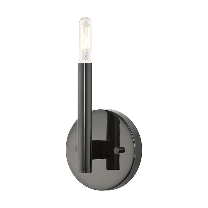 Livex Copenhagen 1 Light Single ADA Candelabra Sconce, Black Chrome - 51171-46