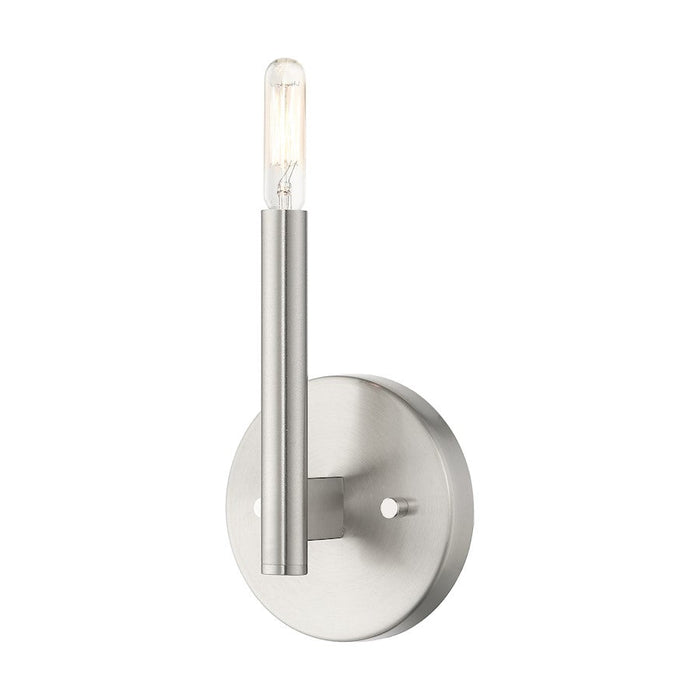 Livex Copenhagen 1 Light Single ADA Candelabra Sconce, Brushed Nickel - 51171-91