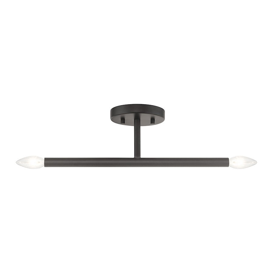 Livex Copenhagen 2 Light Candelabra Semi-Flush Mount, Bronze - 51179-07