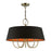 Livex Palma 5 Light Pendant Chandelier, Black/Orange Fabric