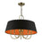 Livex Palma 5 Light Pendant Chandelier, Black/Orange Fabric