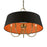 Livex Palma 5 Light Pendant Chandelier, Black/Orange Fabric