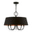 Livex Palma 5 Light Pendant Chandelier, Black/Black/Orange Fabric - 51355-04