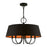 Livex Palma 5 Light Pendant Chandelier, Black/Orange Fabric