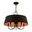 Livex Palma 5 Light Pendant Chandelier, Black/Orange Fabric