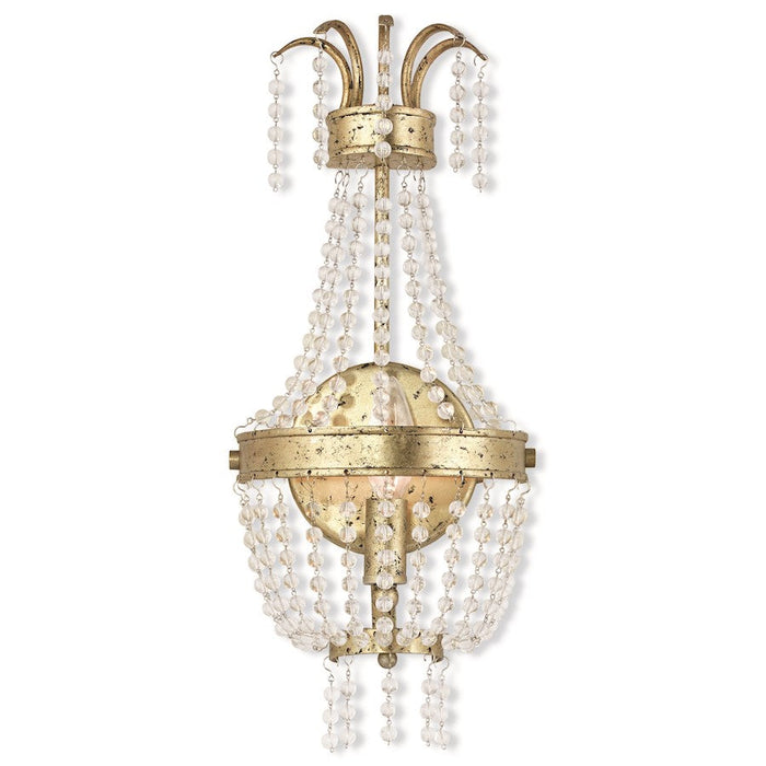 Livex Valentina 1 Light Sconce, Winter Gold/Clear Crystals - 51872-28