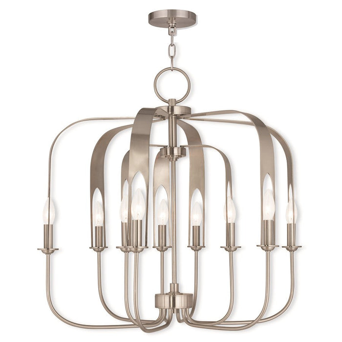 Livex Addison 9 Light Chandelier, Brushed Nickel - 51938-91