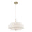 Livex Monroe 4 Light Pendant Chandelier, Brass/Oatmeal/White Fabric - 52137-01