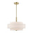 Livex Monroe Pendant Chandelier, Brass/Oatmeal/White Fabric