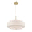 Livex Monroe Pendant Chandelier, Brass/Oatmeal/White Fabric