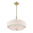 Livex Monroe Pendant Chandelier, Brass/Oatmeal/White Fabric