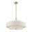 Livex Monroe Pendant Chandelier, Brass/Oatmeal/White Fabric