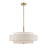 Livex Monroe Pendant Chandelier, Brass/Oatmeal/White Fabric