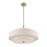 Livex Monroe Pendant Chandelier, Brass/Oatmeal/White Fabric