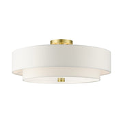 Livex Meridian 5 Light Semi Flush Mount, Brass - 52140-12