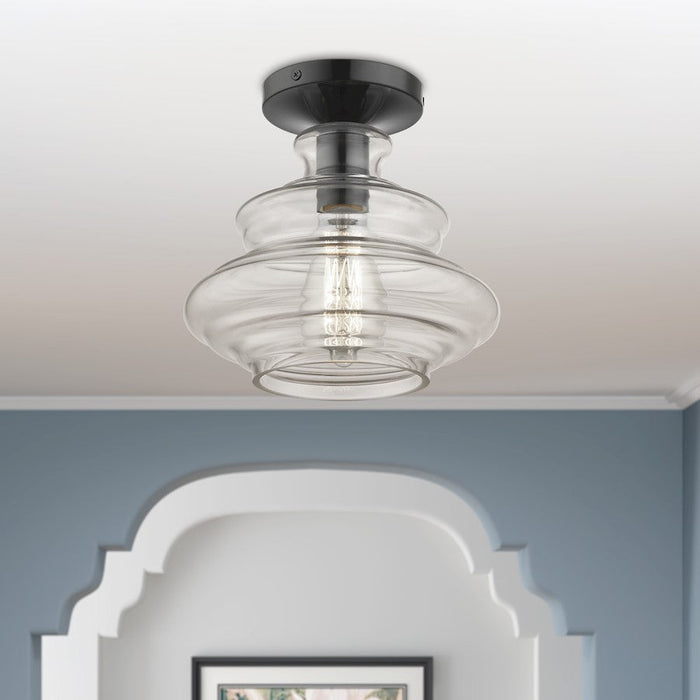 Livex Everett 1 Light Semi-Flush Mount