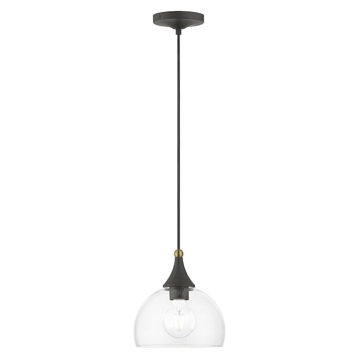 Livex Glendon 1 Lt Pendant, Bronze/Brass/Accents/Clear - 53641-07