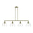 Livex Glendon 4 Lt Large Linear Chandelier, Brass/Clear - 53644-01