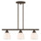 Livex Somerville 3 Light Linear Chandelier, Bronze/Satin Opal White - 53854-07