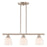 Livex Somerville 3 Light Linear Chandelier, Nickel/Satin Opal White - 53854-91