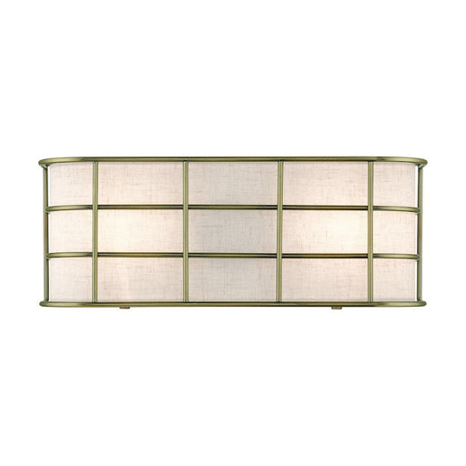 Livex Blanchard 2 Light ADA Sconce, Brass/Oatmeal - 55110-01