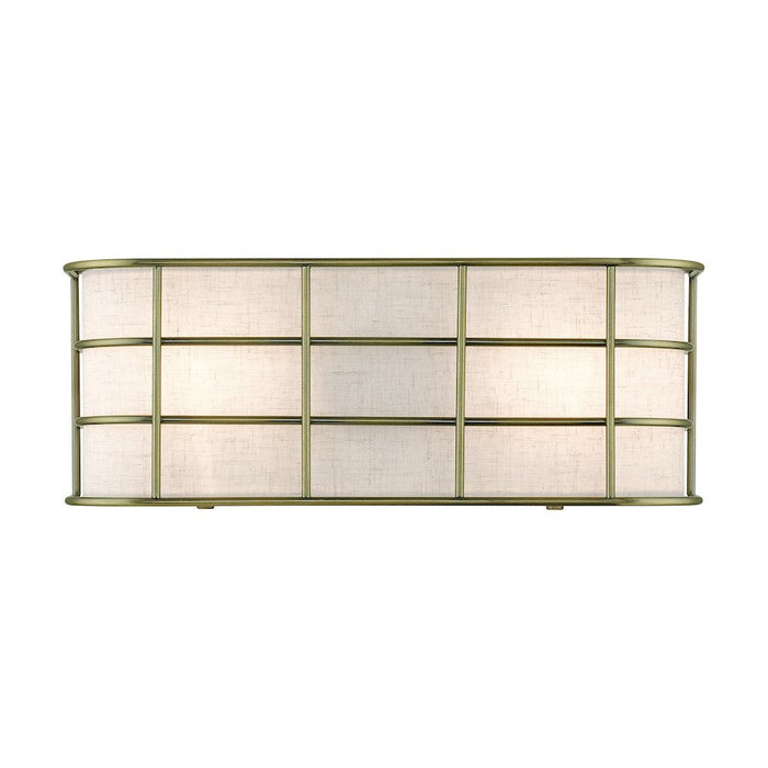 Livex Blanchard 2 Light ADA Sconce, Brass/Oatmeal - 55110-01