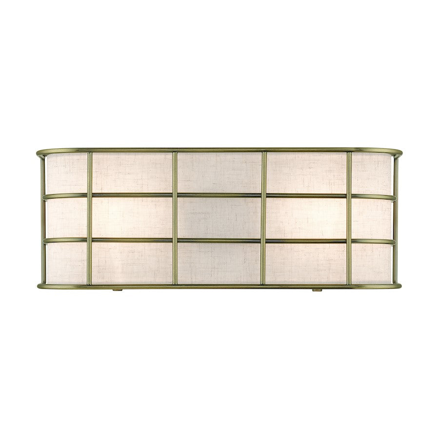 Livex Blanchard 2 Light ADA Sconce, Brass/Oatmeal - 55110-01