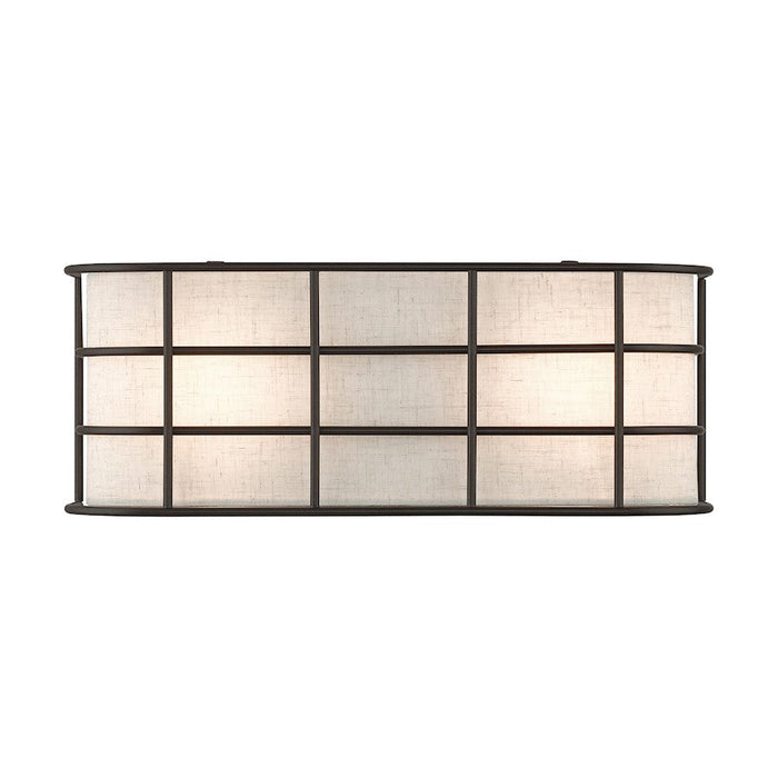 Livex Blanchard 2 Light ADA Sconce, English Bronze/Oatmeal - 55110-92