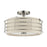 Livex Blanchard 3 Light Large Semi-Flush Mount, Nickel/Oatmeal