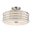 Livex Blanchard 3 Light Large Semi-Flush Mount, Nickel/Oatmeal