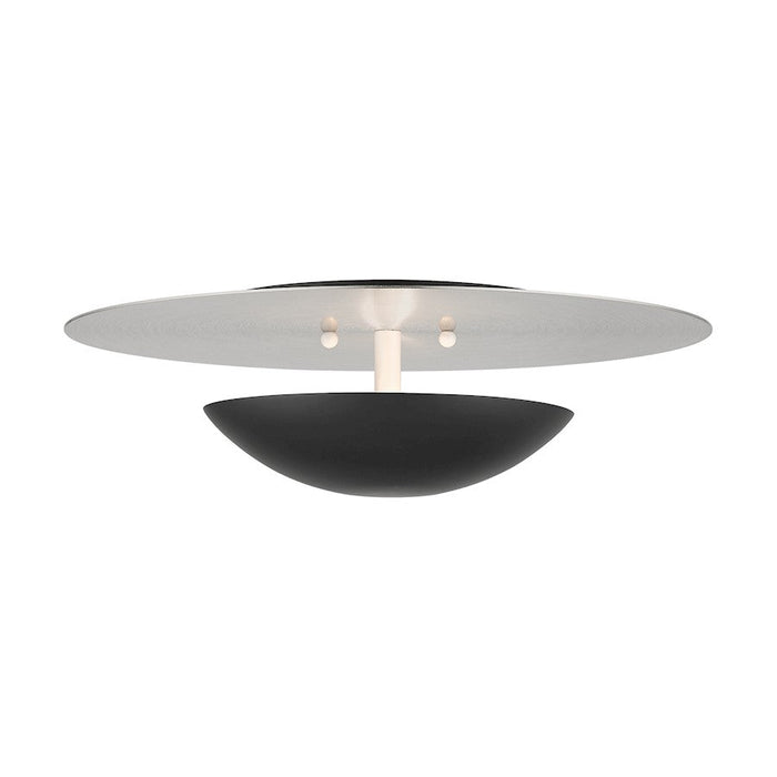 Livex Ventura 2 Lt Large Semi-Flush/Sconce, Black/Nickel Reflector BP - 56570-04