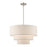 Livex Gladstone 4 Light Pendant Chandelier, Nickel/White Fabric - 57484-91