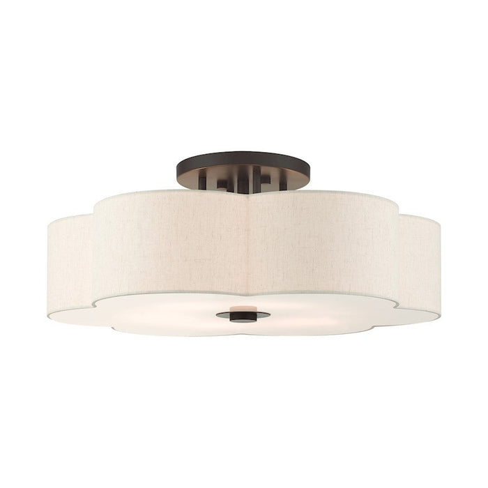 Livex Solstice 6 Light Semi Flush Mount, English Bronze - 58069-92