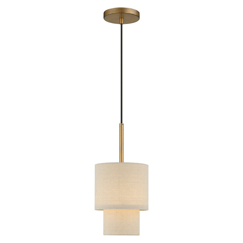 Livex Bellingham 1 Light Mini Pendant, Gold Leaf/Parchment