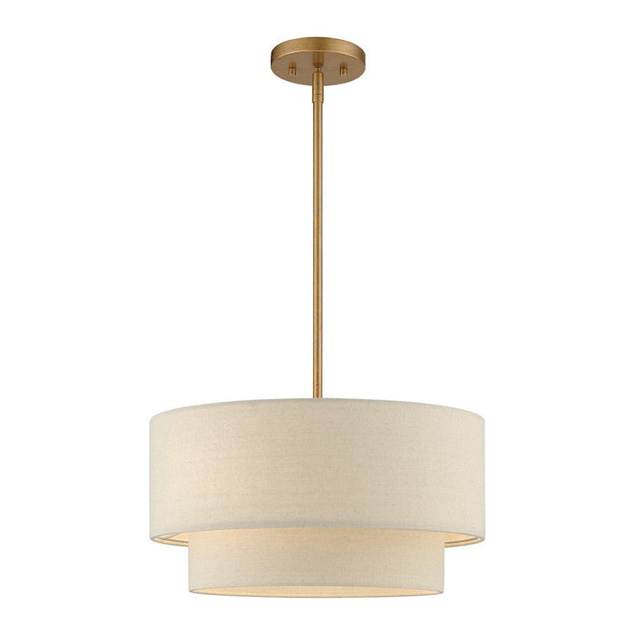 Livex Bellingham 3 Light Pendant Chandelier, Gold Leaf/Parchment - 58892-48