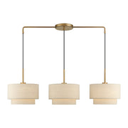 Livex Bellingham 3 Light Large Linear Chandelier, Gold Leaf/Parchment - 58893-48