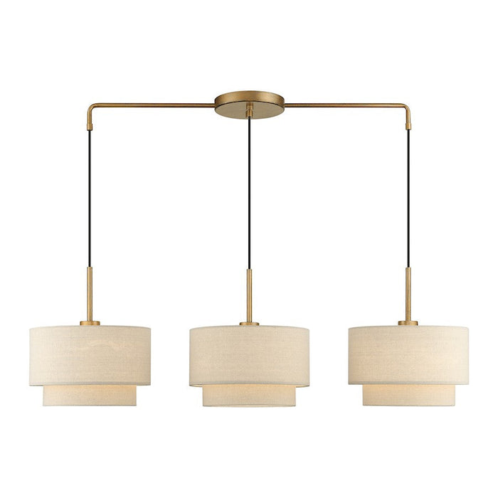 Livex Bellingham 3 Light Large Linear Chandelier, Gold Leaf/Parchment - 58893-48