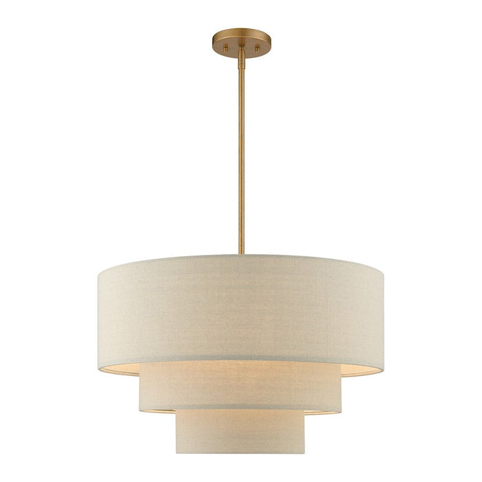 Livex Bellingham 4 Light Pendant Chandelier, Gold Leaf/Parchment - 58894-48