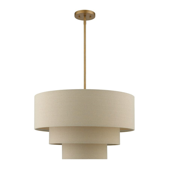 Livex Bellingham Pendant Chandelier, Gold Leaf/Parchment