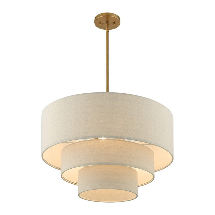 Livex Bellingham Pendant Chandelier, Gold Leaf/Parchment