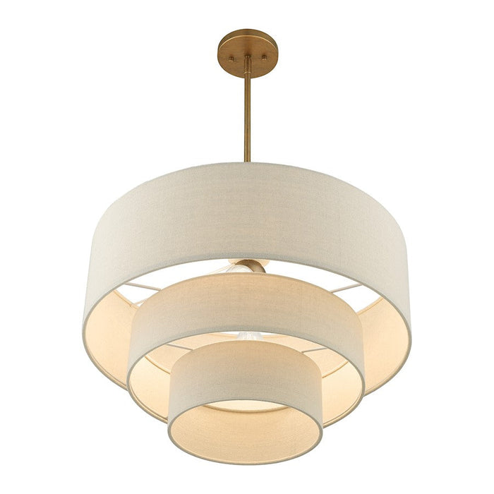 Livex Bellingham Pendant Chandelier, Gold Leaf/Parchment