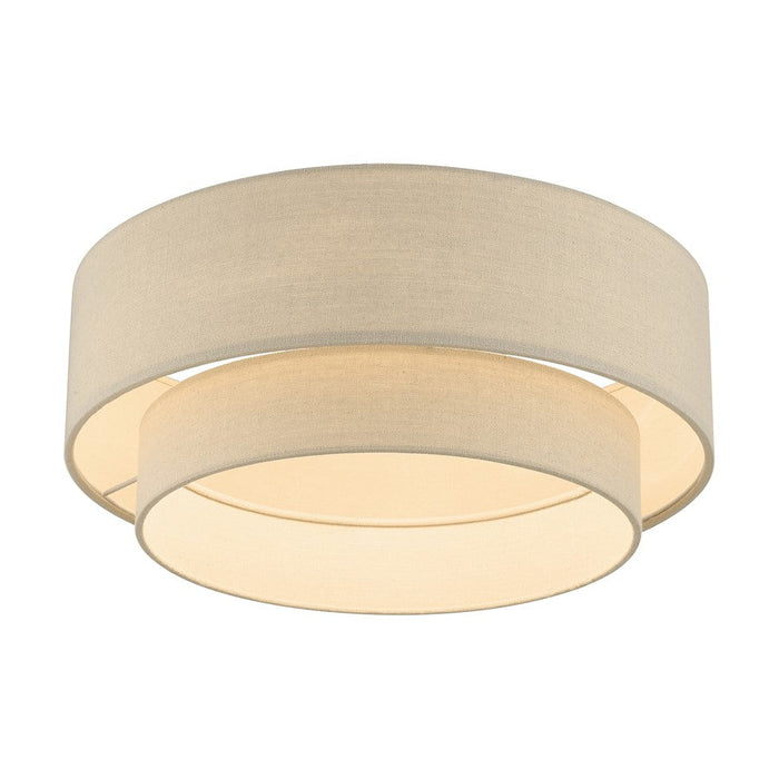 Livex Bellingham 3 Light Semi-Flush Mount, Gold Leaf/Parchment