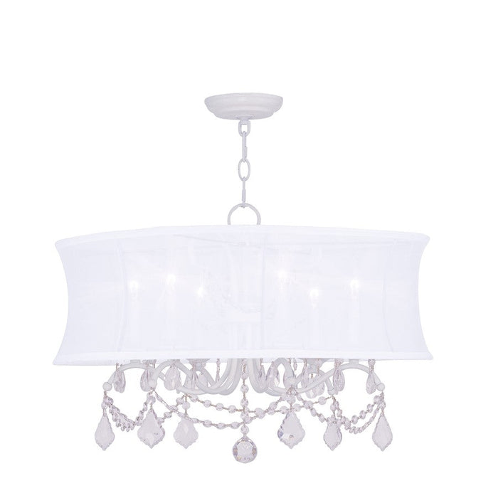 Livex Newcastle 6 Light Chandelier, White - 6306-03