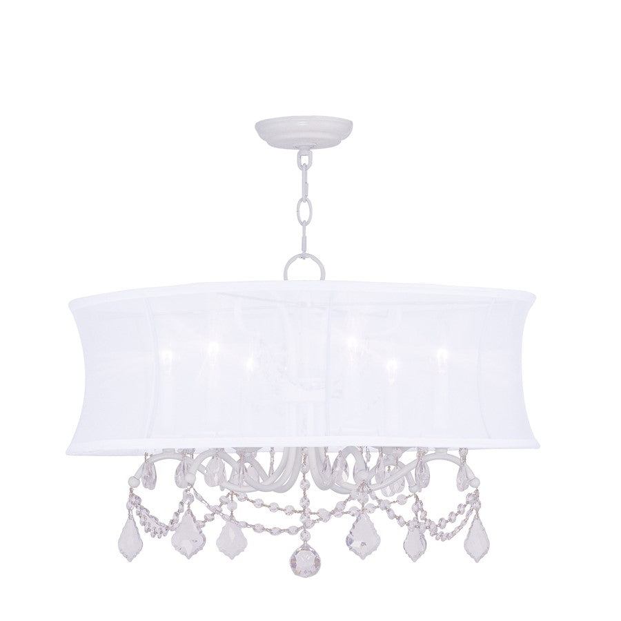 Livex Newcastle 6 Light Chandelier, White - 6306-03