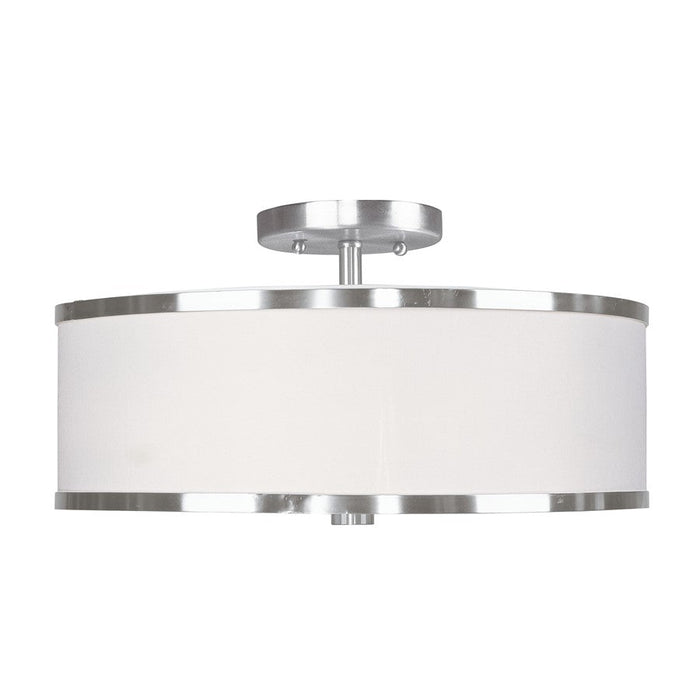 Livex Lighting Park Ridge 3 Light Ceiling Mount, Brushed Nickel