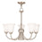 Livex Ridgedale 6 Light Dinette Chandelier, Nickel/Satin Opal White - 6465-91