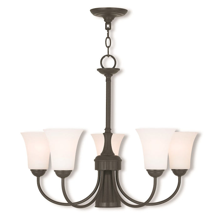 Livex Ridgedale 6 Light Dinette Chandelier, English Bronze/Opal - 6465-92