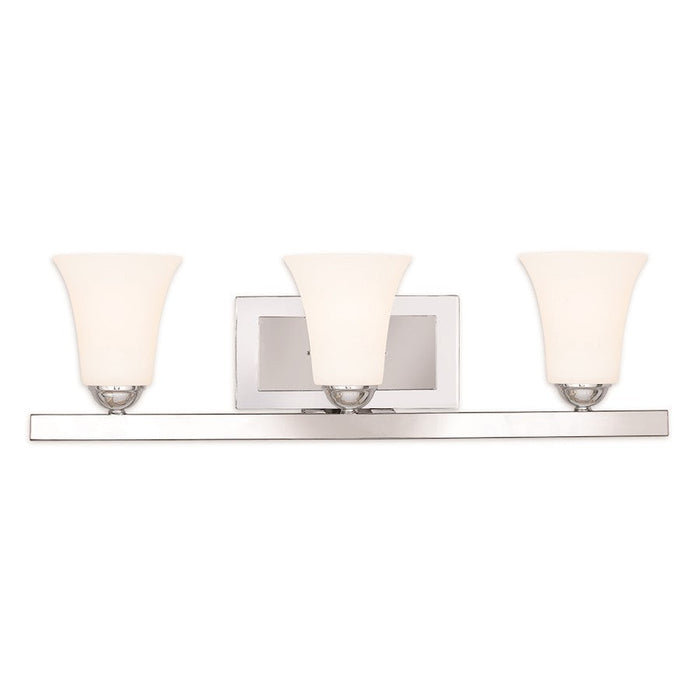 Livex Ridgedale 3 Light Bath Vanity, Polished Chrome/Opal Glass - 6493-05