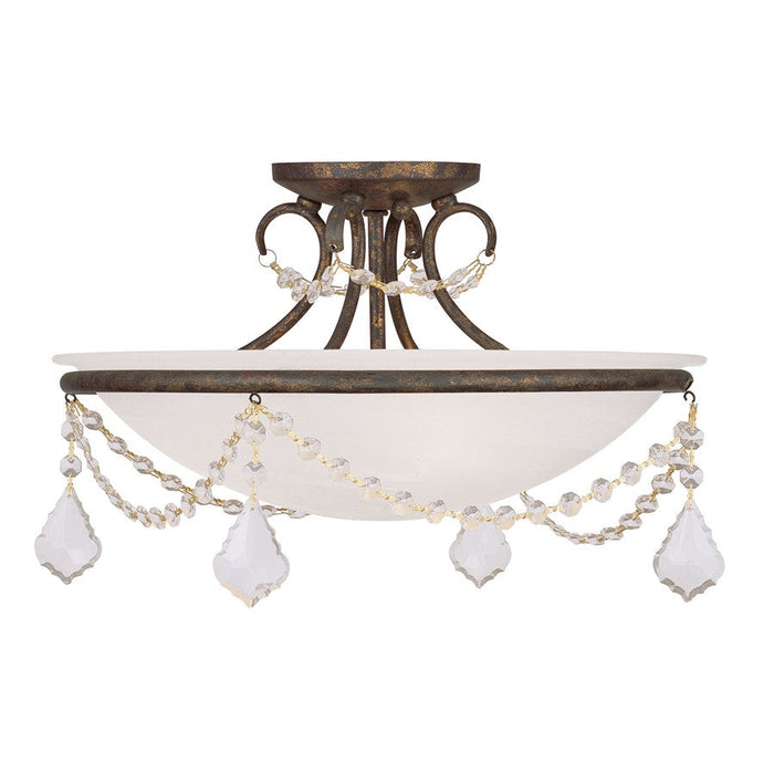 Livex Lighting Chesterfield/Pennington Ceiling Mount, Alabaster