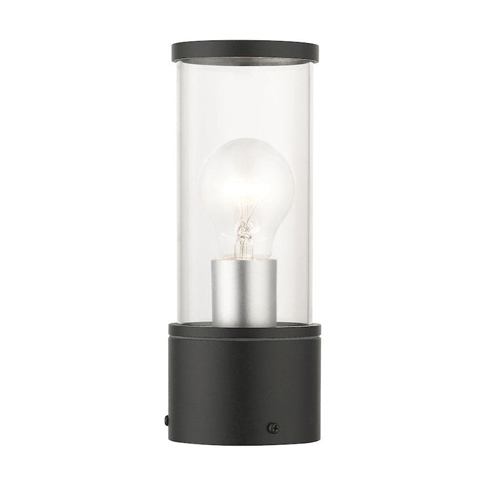 Livex Atlantic 1 Lt Outdoor Small Post Top Lantern, Black/Silver - 71924-14